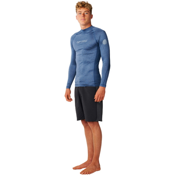 2026 Rip Curl Mens Dawn Patrol UPF Perf Long Sleeve Rash Vest 194MRV - Light Navy Marle